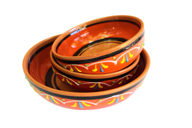 Terracotta Orange - Festive Set - Hand Painted From Spain